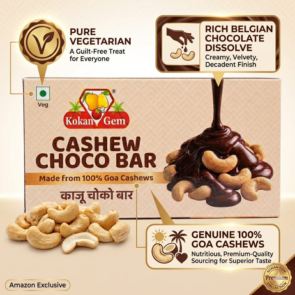 Kokan Gem Cashew Choco Bar -120gm - Image 3